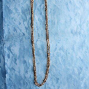 Sarah Coventry Vintage Gold-tone Multi-layer Stationed Twist Chain Necklace 18in